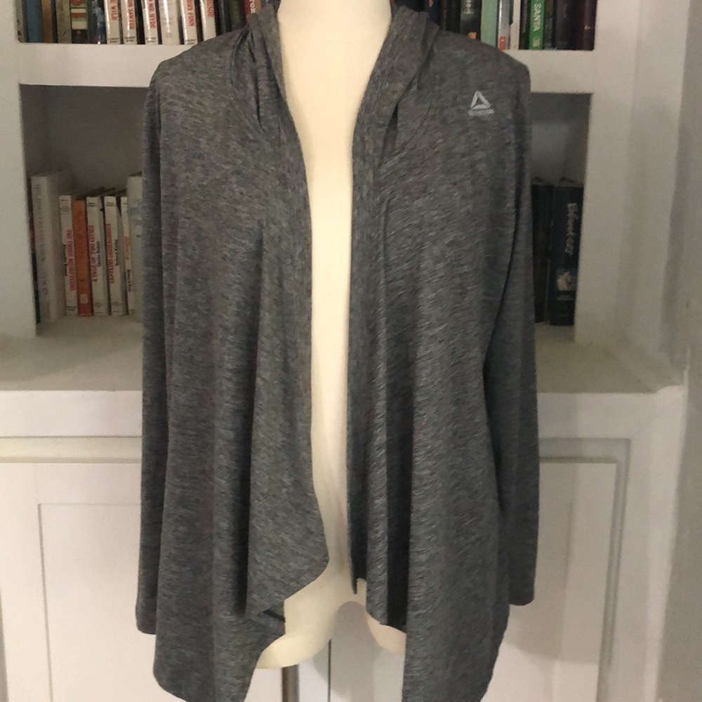 Reebok Women’s Gray Lightweight Hooded Cardigan M (T138) - Picture 3 of 5